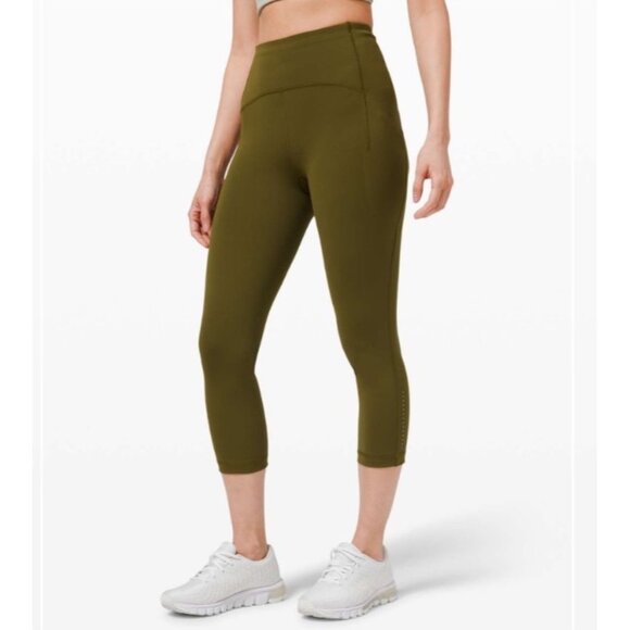 Lululemon Swift Speed High-Rise Crop 21" W6BLHS Luxtreme Moss Green - Picture 1 of 11
